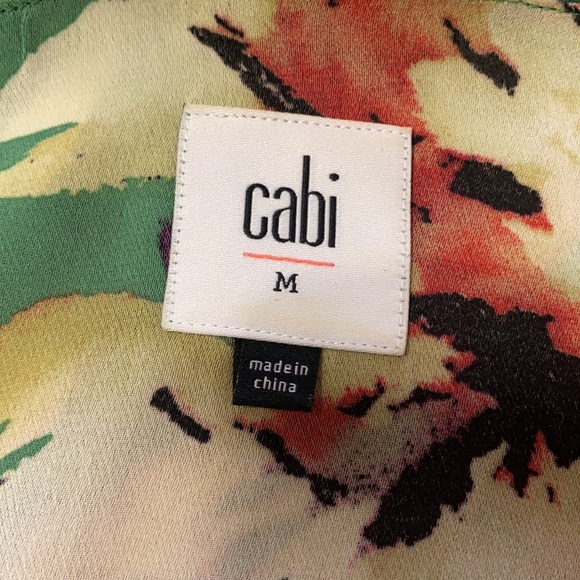 Cabi Green Floral Tank Size Medium - Picture 3 of 3